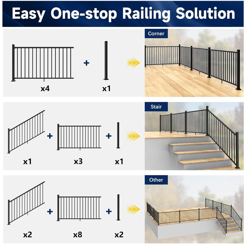 Egadis 2.56 in. x 2.56 in. x 48.5 in. Porch and Deck Railing Post with Screws, Aluminum Railing Post, Textured AAMA 2604 Powder-Coat Finish Stair Post for Decks, Porches & Balconies (1x48.5in Post) - Image 3